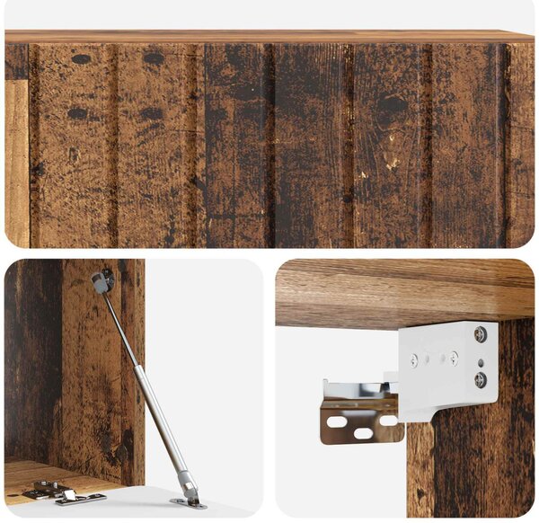 Fali TV szekrény Antik Fa 98 x 41 x 30 cm Szerelt Fa