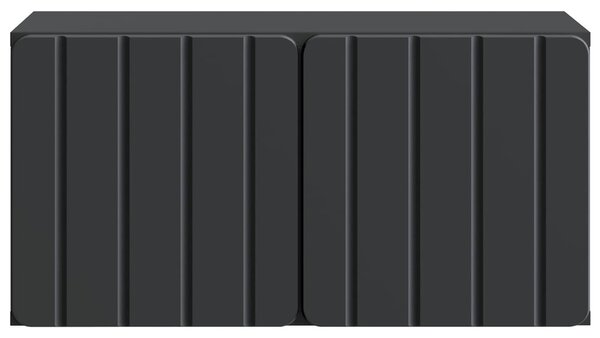 Fali TV szekrény Fekete 59,5 x 31 x 30 cm Szerelt Fa