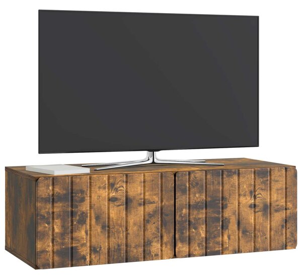 Fali TV szekrény Füstös Tölgy 98 x 41 x 30 cm Szerelt Fa
