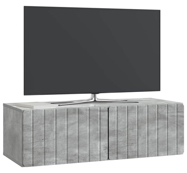 Fali TV szekrény Betonszürke 98 x 41 x 30 cm Szerelt Fa