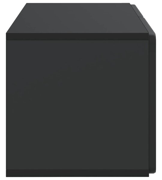 Fali TV szekrény Fekete 59,5 x 31 x 30 cm Szerelt Fa