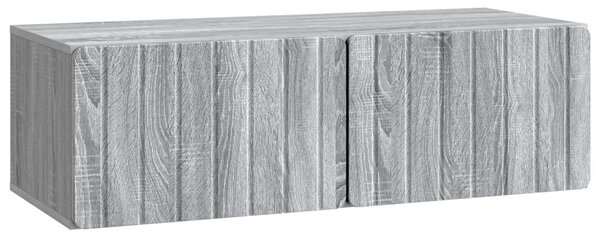 Fali TV szekrény Szürke Sonoma 98 x 41 x 30 cm Szerelt Fa