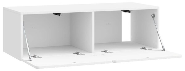 Fali TV szekrény Magasfényű Fehér 98 x 41 x 30 cm Szerelt Fa
