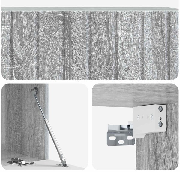 Fali TV szekrény Szürke Sonoma 98 x 41 x 30 cm Szerelt Fa