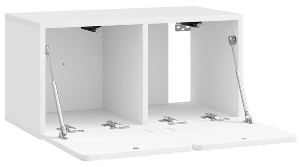 Fali TV szekrény Magasfényű Fehér 59,5 x 31 x 30 cm Szerelt Fa