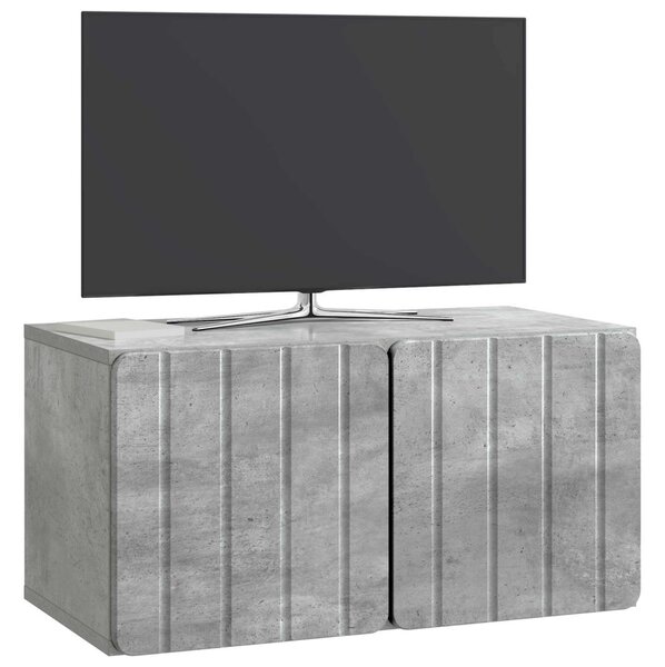 Fali TV szekrény Betonszürke 59,5 x 31 x 30 cm Szerelt Fa