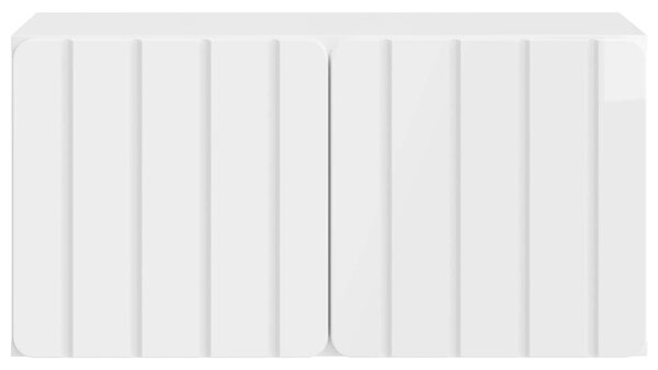 Fali TV szekrény Magasfényű Fehér 59,5 x 31 x 30 cm Szerelt Fa