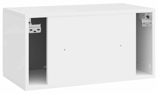 Fali TV szekrény Magasfényű Fehér 59,5 x 31 x 30 cm Szerelt Fa