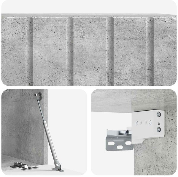 Fali TV szekrény Betonszürke 59,5 x 31 x 30 cm Szerelt Fa