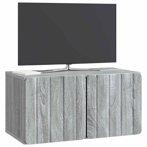Fali TV szekrény Szürke Sonoma 59,5 x 31 x 30 cm Szerelt Fa