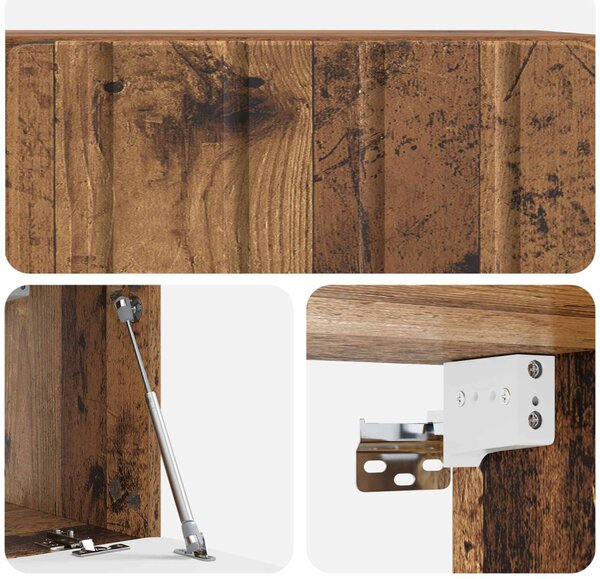 Fali TV szekrény Antik Fa 59,5 x 31 x 30 cm Szerelt Fa