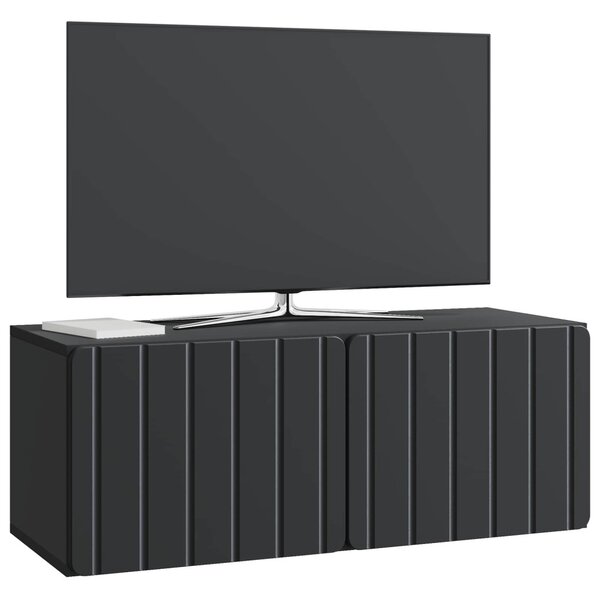Fali TV szekrény Fekete 78,5 x 31 x 30 cm Szerelt Fa