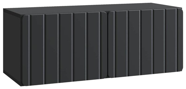 Fali TV szekrény Fekete 78,5 x 31 x 30 cm Szerelt Fa