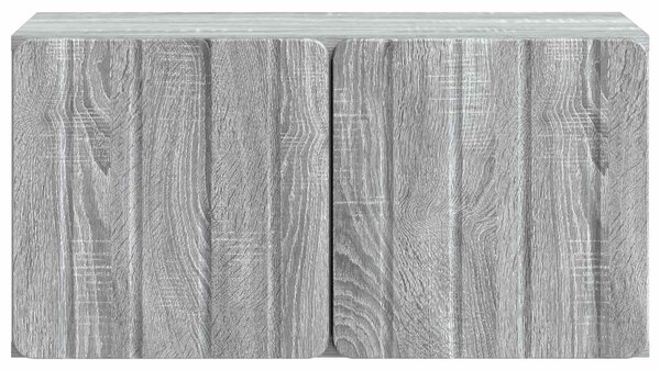 Fali TV szekrény Szürke Sonoma 59,5 x 31 x 30 cm Szerelt Fa