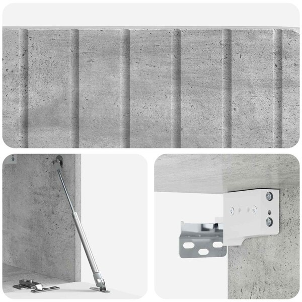 Fali TV szekrény Betonszürke 78,5 x 31 x 30 cm Szerelt Fa