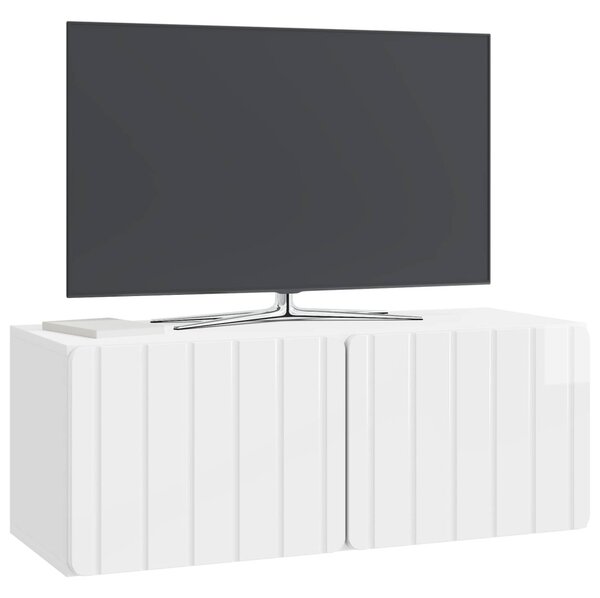 Fali TV szekrény Magasfényű Fehér 78,5 x 31 x 30 cm Szerelt Fa