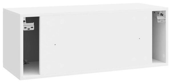 Fali TV szekrény Magasfényű Fehér 78,5 x 31 x 30 cm Szerelt Fa