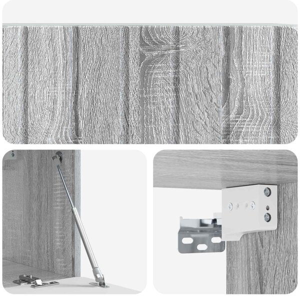 Fali TV szekrény Szürke Sonoma 78,5 x 31 x 30 cm Szerelt Fa