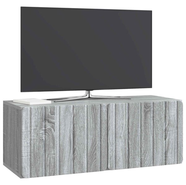 Fali TV szekrény Szürke Sonoma 78,5 x 31 x 30 cm Szerelt Fa