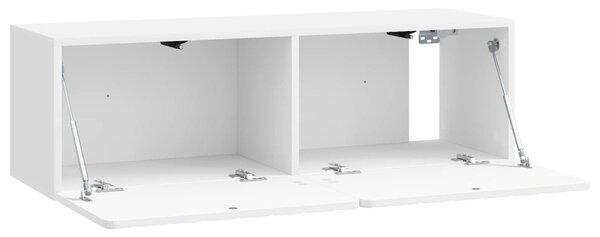 Fali TV szekrény Magasfényű Fehér 98 x 31 x 30 cm Szerelt Fa