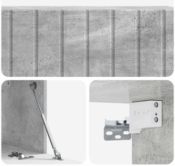 Fali TV szekrény Betonszürke 98 x 31 x 30 cm Szerelt Fa