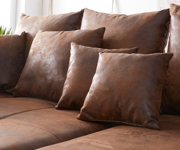 DELIFE Sarokkanapé Violetta 300 x 220 cm műbőr barna variálható rekamié