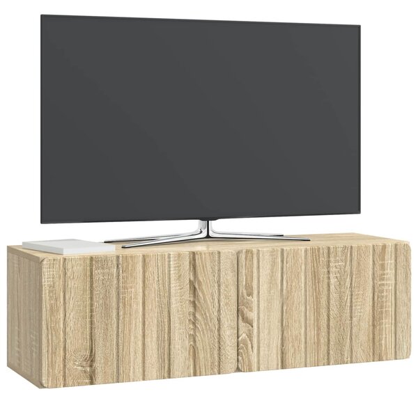 Fali TV szekrény Sonoma Tölgy 98 x 31 x 30 cm Szerelt Fa