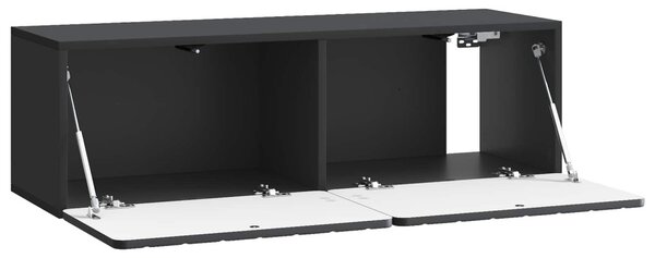 Fali TV szekrény Fekete 98 x 31 x 30 cm Szerelt Fa