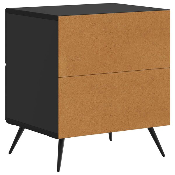 Éjjeliszekrény 2 pcs Fekete 43 x 34,5 x 47,5 cm Szerelt Fa