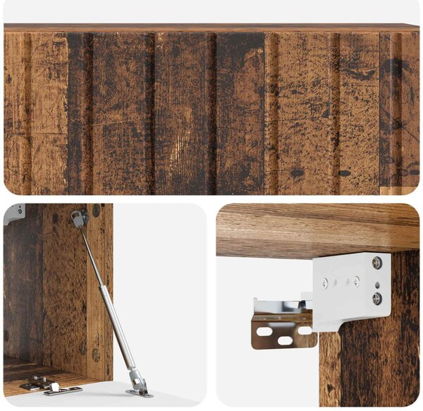 Fali TV szekrény Antik Fa 98 x 31 x 30 cm Szerelt Fa