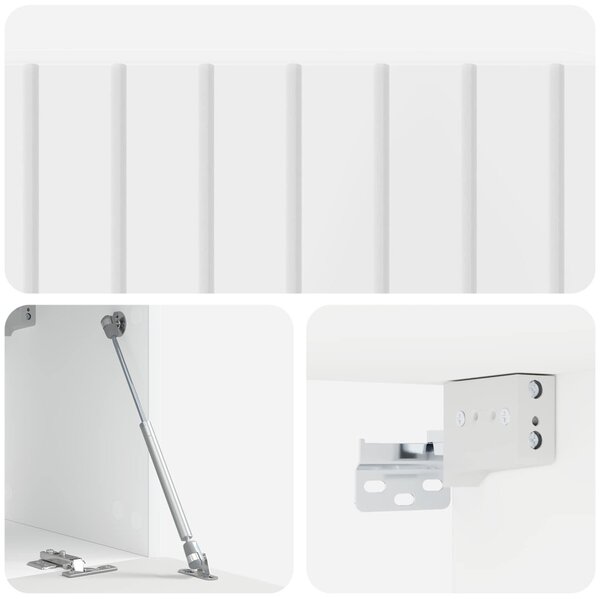 Fali TV szekrény Magasfényű Fehér 98 x 31 x 30 cm Szerelt Fa
