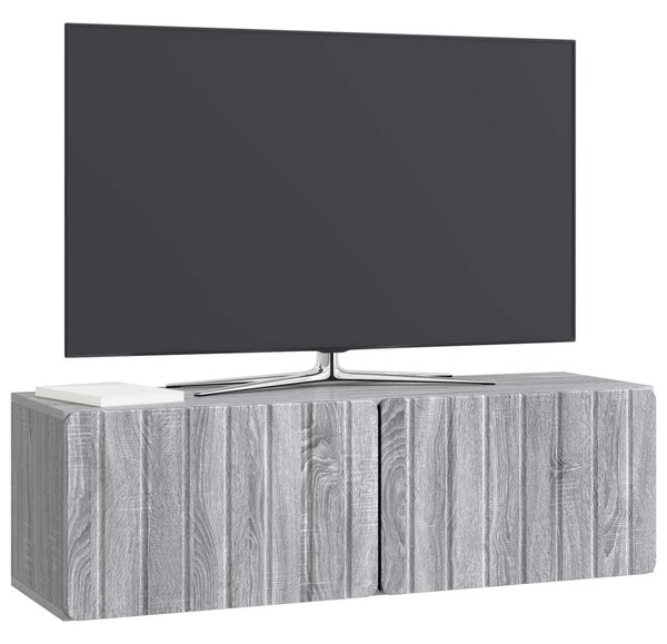 Fali TV szekrény Szürke Sonoma 98 x 31 x 30 cm Szerelt Fa