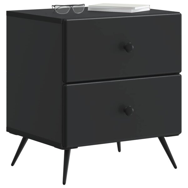 Éjjeliszekrény 2 pcs Fekete 43 x 34,5 x 47,5 cm Szerelt Fa