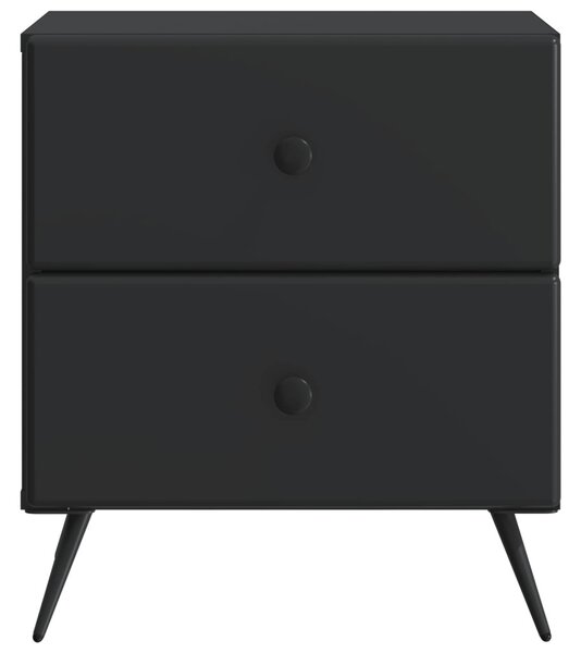 Éjjeliszekrény 2 pcs Fekete 43 x 34,5 x 47,5 cm Szerelt Fa