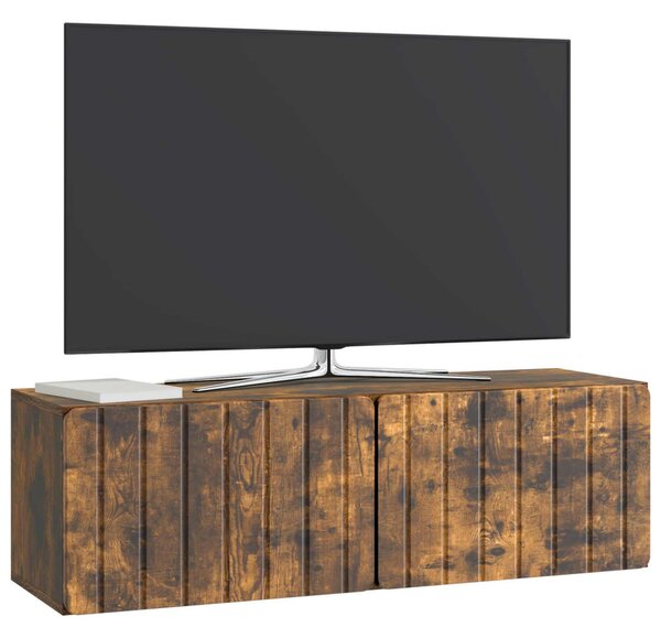Fali TV szekrény Füstös Tölgy 98 x 31 x 30 cm Szerelt Fa