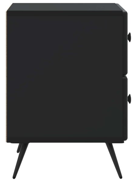 Éjjeliszekrény 2 pcs Fekete 43 x 34,5 x 47,5 cm Szerelt Fa