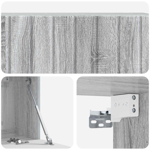 Fali TV szekrény Szürke Sonoma 98 x 31 x 30 cm Szerelt Fa