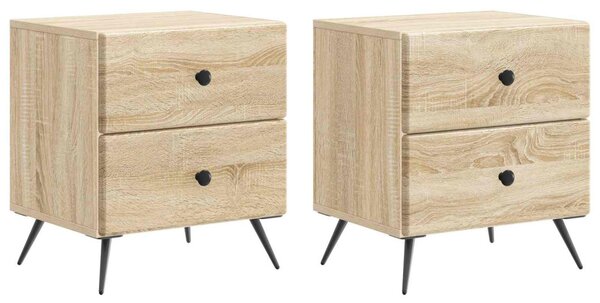 Éjjeliszekrény fiókkal 2 pcs Sonoma Tölgy 43 x 34,5 x 47,5 cm