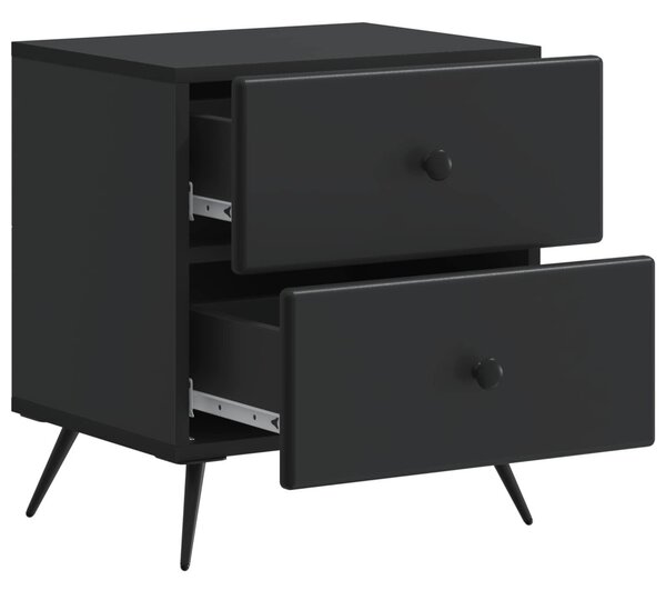 Éjjeliszekrény 2 pcs Fekete 43 x 34,5 x 47,5 cm Szerelt Fa