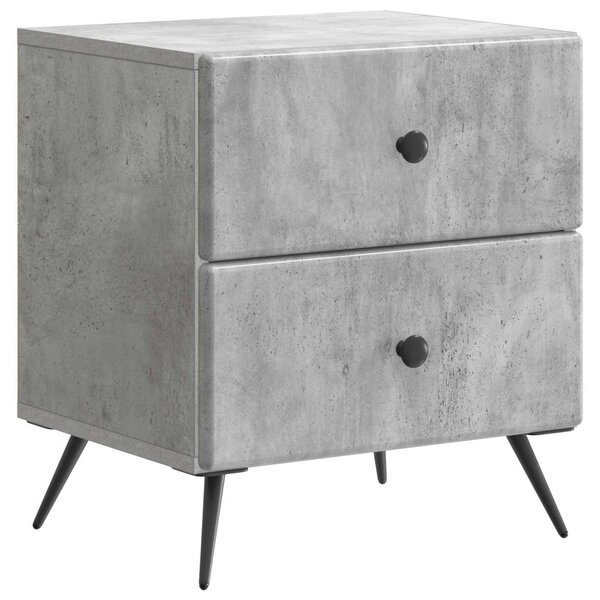 Éjjeliszekrény 2 pcs Betonszürke 43 x 34,5 x 47,5 cm Szerelt Fa