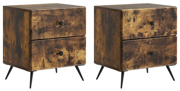 Éjjeliszekrény fiókkal 2 pcs Füstös Tölgy 43 x 34,5 x 47,5 cm