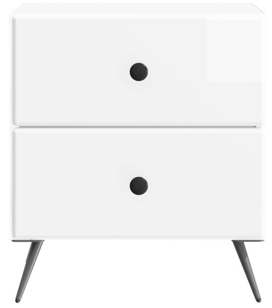 Éjjeliszekrény Magasfényű Fehér 43 x 34,5 x 47,5 cm Szerelt Fa