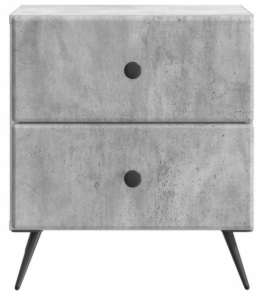 Éjjeliszekrény 2 pcs Betonszürke 43 x 34,5 x 47,5 cm Szerelt Fa
