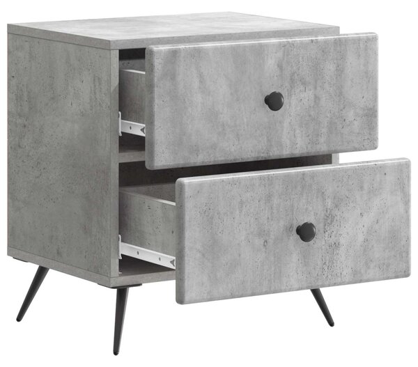 Éjjeliszekrény 2 pcs Betonszürke 43 x 34,5 x 47,5 cm Szerelt Fa