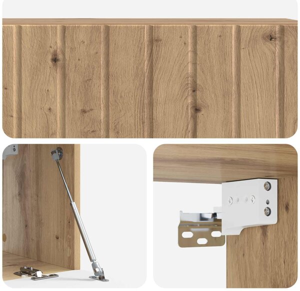 Fali TV szekrény Kézműves Tölgy 98 x 31 x 30 cm Szerelt Fa