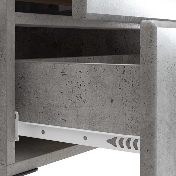 Éjjeliszekrény 2 pcs Betonszürke 43 x 34,5 x 47,5 cm Szerelt Fa