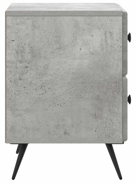 Éjjeliszekrény 2 pcs Betonszürke 43 x 34,5 x 47,5 cm Szerelt Fa
