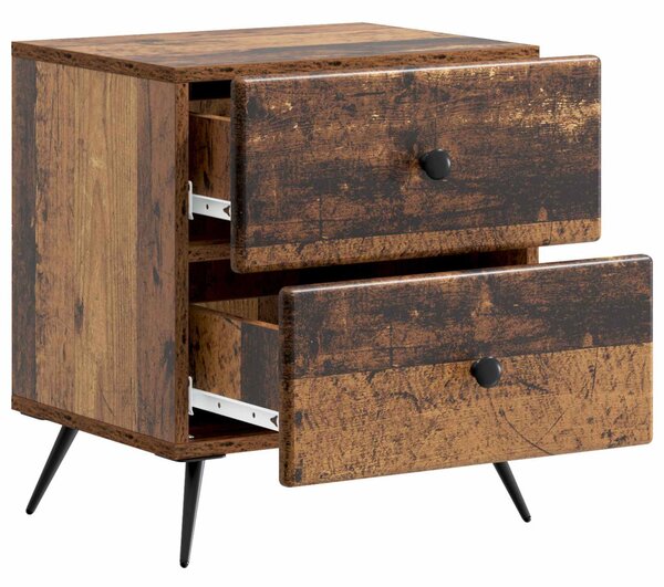 Éjjeliszekrény 2 pcs Antik Fa 43 x 34,5 x 47,5 cm Szerelt Fa