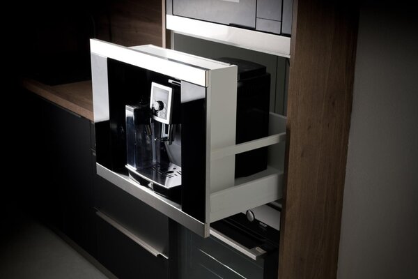 Coffee Case kávéfőző fiók, inox, 270x375