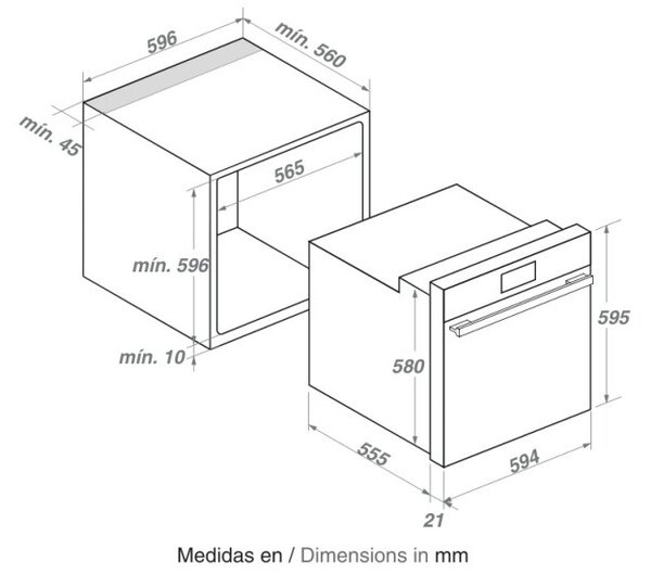 Pando PHB-1061 Multifunkciós beépíthető sütő, 81 liter, matt fekete